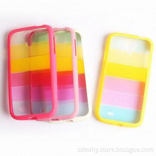 Rainbow transparent PC back with TPU sides for Samsung S4/I9500